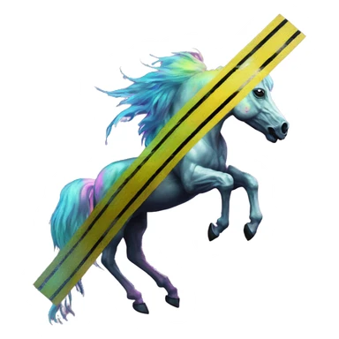 .Zombie_ Vaporwave black holographic oilslick zombie unicorn yellow caution tape graffiti Pegasus sticker