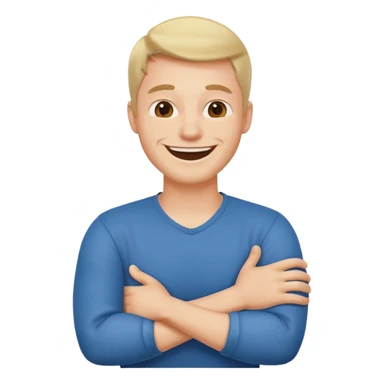 Arms crossed holding neck laughing guy  sticker