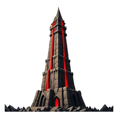 Barad Dúr from Lord of the Rings, Dark, giant Tower, with red beams shooting from the top into the sky sticker