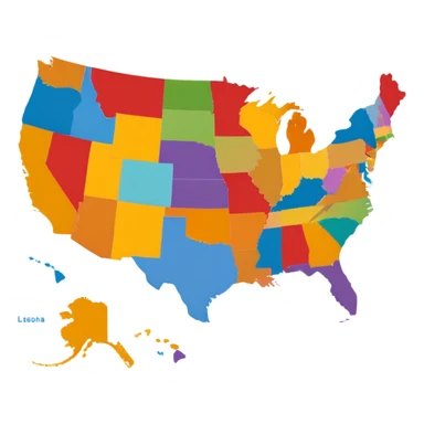 a map of the United States sticker
