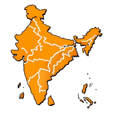 India map with saffron colour ( akhand Bharat ) sticker