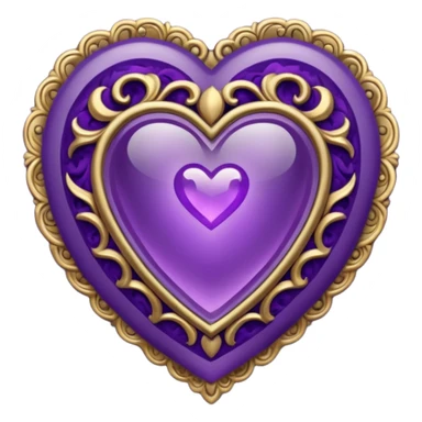 heart with purple gothic cameo sticker