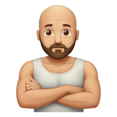 bald guy with beard shrugging his shoulders sticker