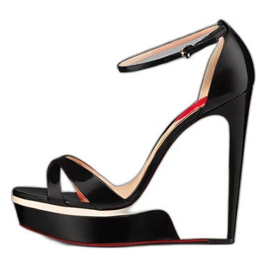 Platform wedges black louboutin sandal sticker