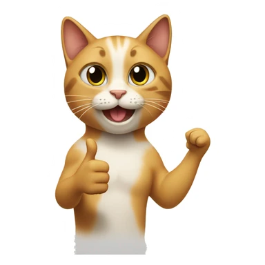 a cat showing thumbs up sticker