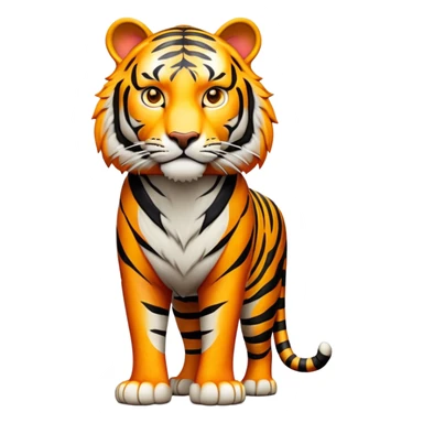 cinematic- noble-tiger-realistic-full-body-standing-emoji,-massive-striped-frame-exuding-power-and-grace,-bold-orange-fur-with-thick-black-stripes,-head-tilted-dramatically,-piercing-yellow-eyes-focused-intensely,-simplified-yet-realistic-focused-features,-highly-detailed,-glowing-with-an-almost-sarcastic-glow expressive eyes sticker