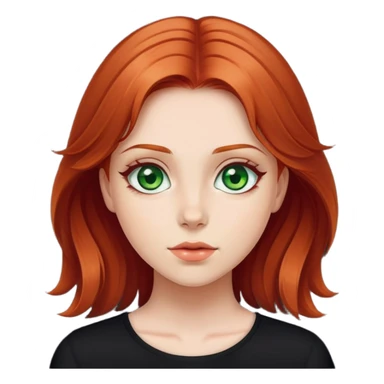 Cherry haired green-eyed girl in a black shirt sticker