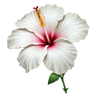 single white Hawaiian hibiscus, straight stem sticker