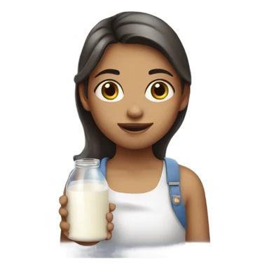 Girl with milk sticker