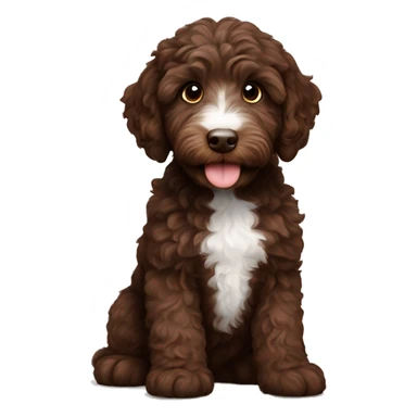 chocolate mini australian labradoodle puppy sticker