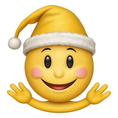 smiley face in a New Year's hat sticker