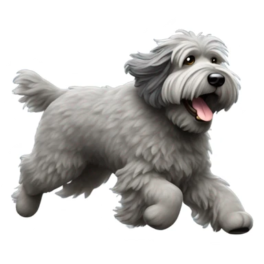 Gray Bouvier des Flanders running toward me sticker