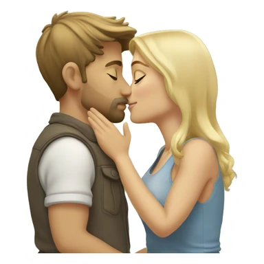 romantic outdoor couple kiss,, he has Brown Hair, she has blonde Hair sticker