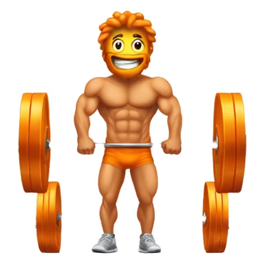 Could you create an Olympic barbell emoji for me, but instead of the usual weight plates, could you have a Cheeto on each side? It's meant to simulate a beginner's weight in a humorous way sticker