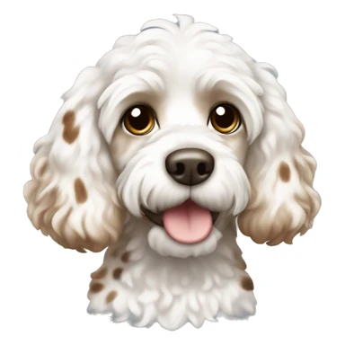 Cockapoo white with brown spots sticker