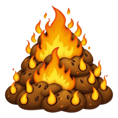 Flaming poop  sticker