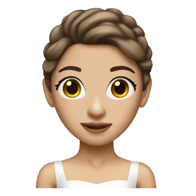 White ballerina with brunette hair  sticker