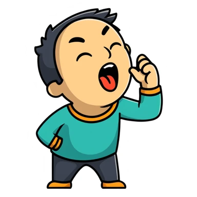 yawning man sticker