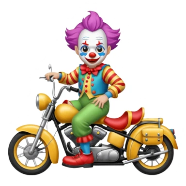 motorcycle-riding clown  sticker