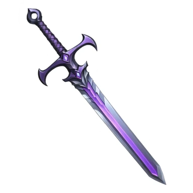 Shadow Fang — black steel + violet aura,Royal Sword. sticker