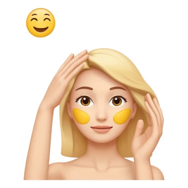 Minimal emoji of a hand lifting facial skin upward, clear skin-tightening gesture, gentle upward motion, natural wellness style, simple and readable icon, no beauty or cosmetic clinic references sticker