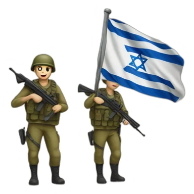 Israeli flag soldiers sticker