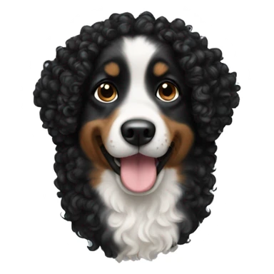 Dog black curly hair sticker