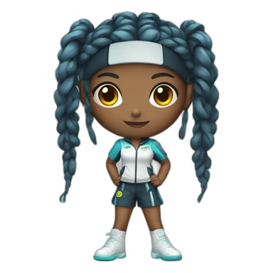 cyberpunk girl in tennis uniform sticker