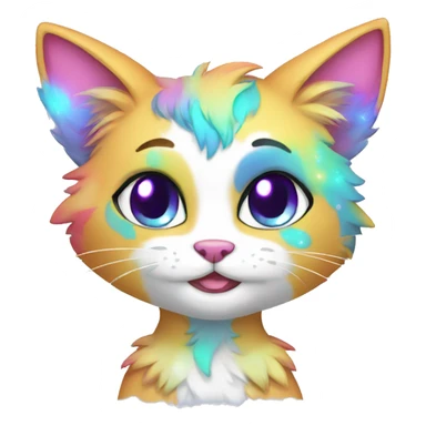 Colorful Sparkle-cat-fursona full body sticker