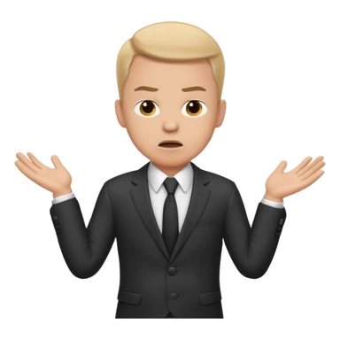 confused business men person shrug pose sticker