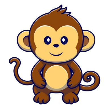 Monkey with long hair and is bolding  sticker