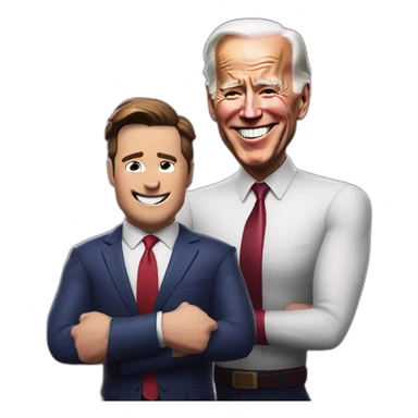 Joe biden beating elon musk in fortnite sticker