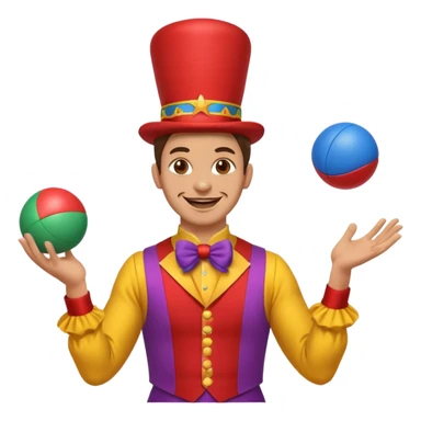 a Circus juggler juggling two balls sticker