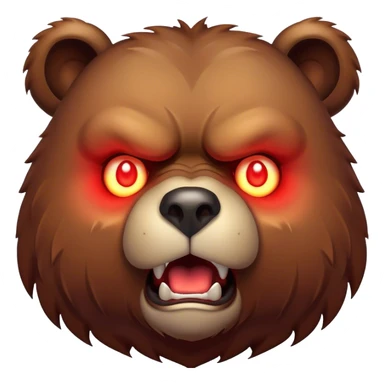 angry bear with glowing red eyes  sticker