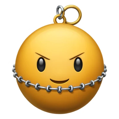 iPhone text message emoji size ball, and chain with spikes sticker