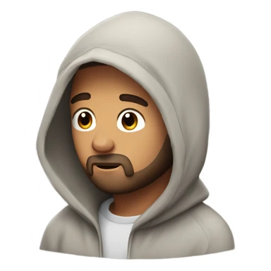 Handsome man with brown hairs and 3 days beard wearing a hoodie as he is praying sticker