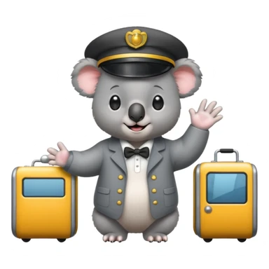 Cute koala bear getting on a train sticker