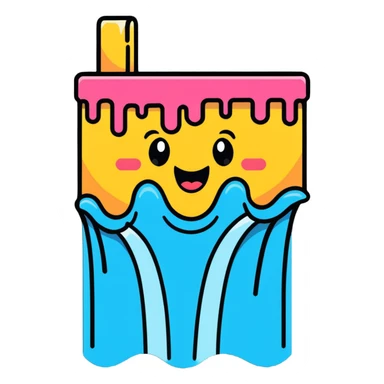 Crying laughing Emoji with pink waterfall tears sticker