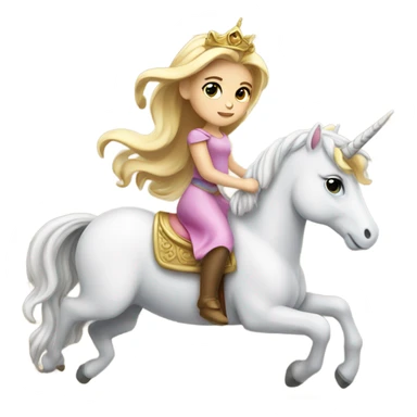 Princess riding a unicorn sticker