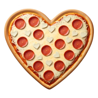 Heart shaped pizza sticker
