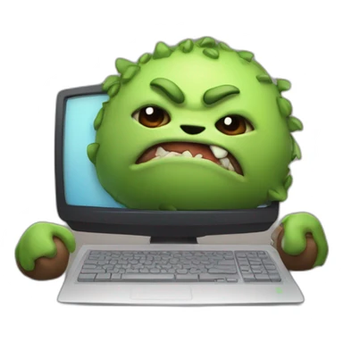 pudge with computer sticker