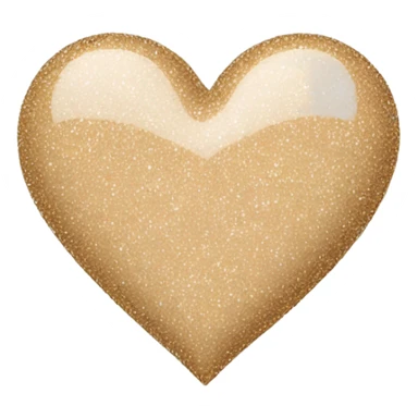Beige heart with glitter sticker