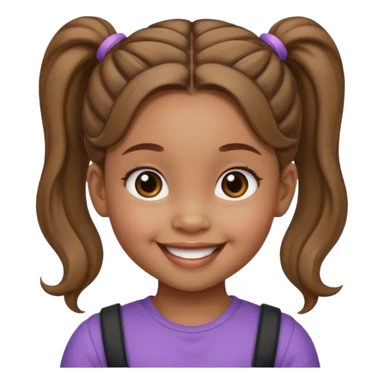brown baby girl with ponytails hairstyle  sticker