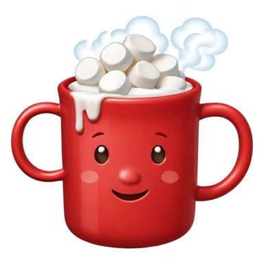 red mug of hot chocolate with marshmallows sticker