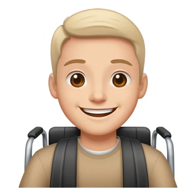 Person in wheelchair smiling sticker