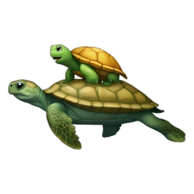 Tortue sur un dauphin sticker
