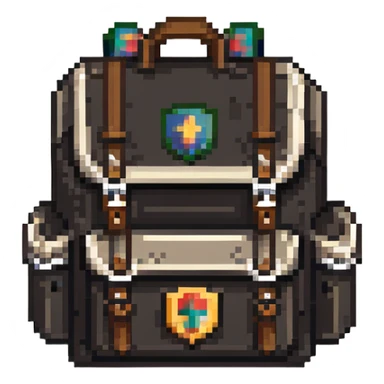 Backpack with badge sticker