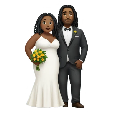 Plus size couple with locs wedding full body sticker