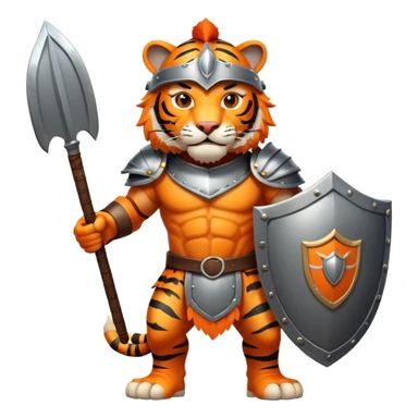 Tiger gladiator with helmet and shield sticker