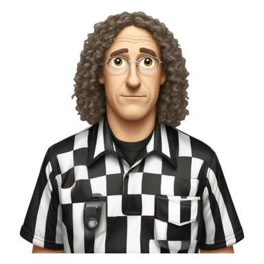 Weird Al wearing a referee shirt sticker